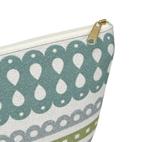Ribbon Candy Accessory Pouch w T-bottom in Aqua